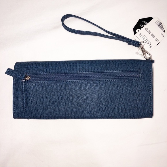 RFID Blocking Wristlet Wallet Clutch Blue Pink Beige NEW Color Block VanHeusen - Picture 3 of 7